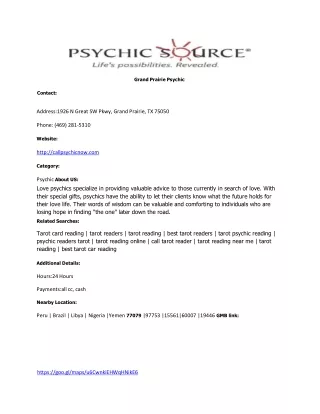 Grand Prairie Psychic