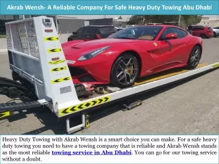 Akrab Wensh- A Reliable Company For Safe Heavy Duty Towing Abu Dhabi