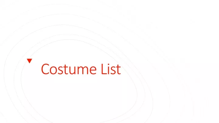 costume list