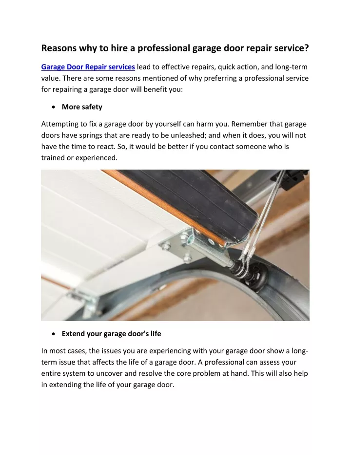 reasons why to hire a professional garage door