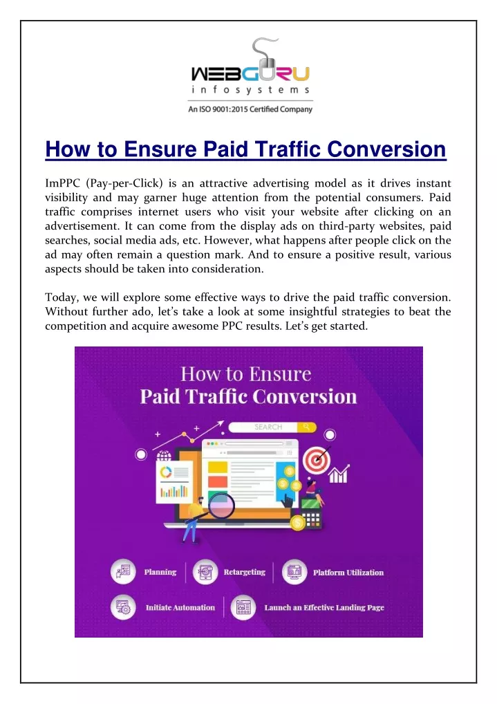 how to ensure paid traffic conversion imppc