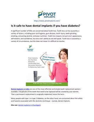 Is it safe to have dental implants if you have diabetes
