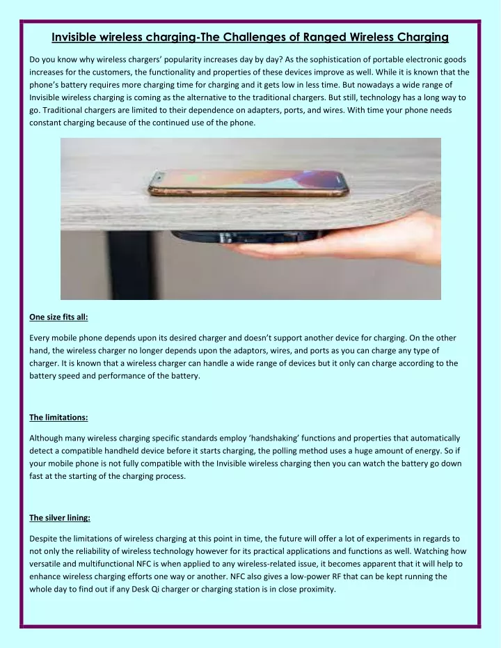 invisible wireless charging the challenges