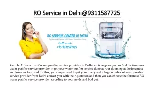 RO Service in Delhi @9311587725