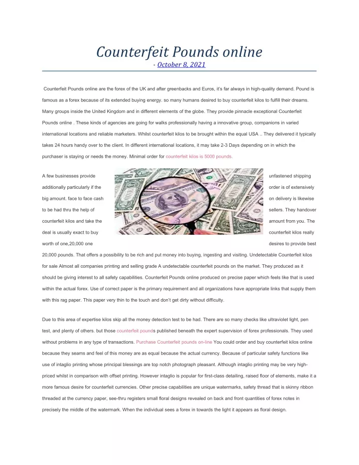 counterfeit pounds online october 8 2021