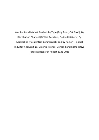 wet pet food market analysis by type dog food