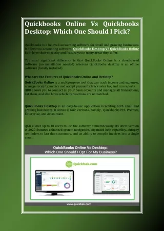 quickbooks online vs quickbooks desktop which