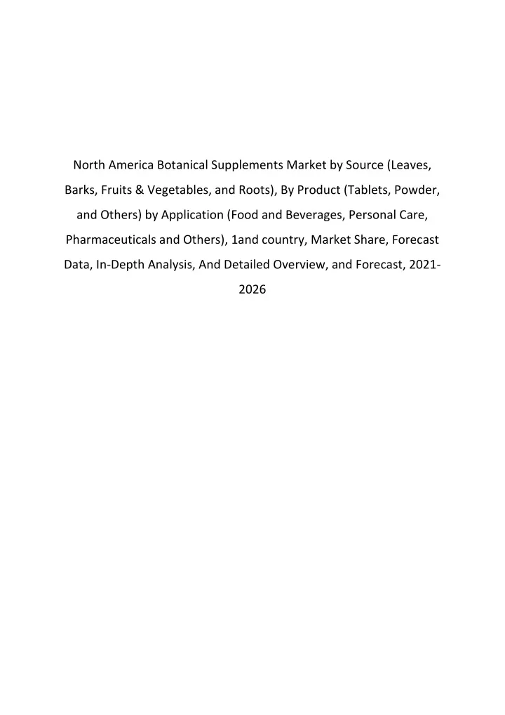 north america botanical supplements market