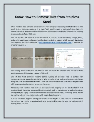know how to remove rust from stainless steel