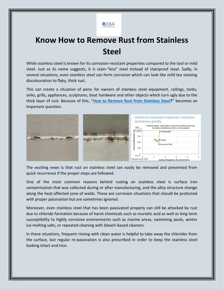 know how to remove rust from stainless steel