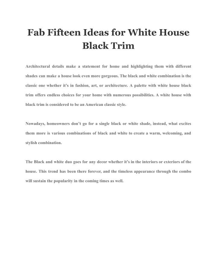 fab fifteen ideas for white house black trim