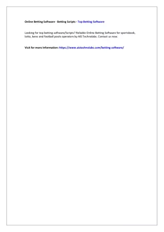 online betting software betting scripts