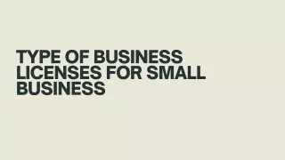 type of business licenses for small business