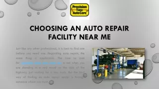 Choosing an Auto Repair Facility near Me