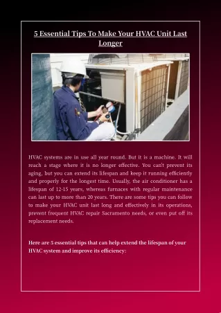 5 essential tips to make your hvac unit last