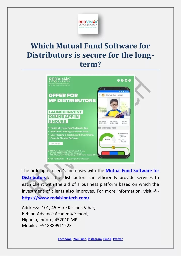 which mutual fund software for distributors