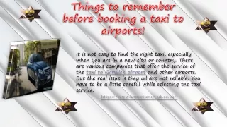 Things to remember before booking a taxi to airports!