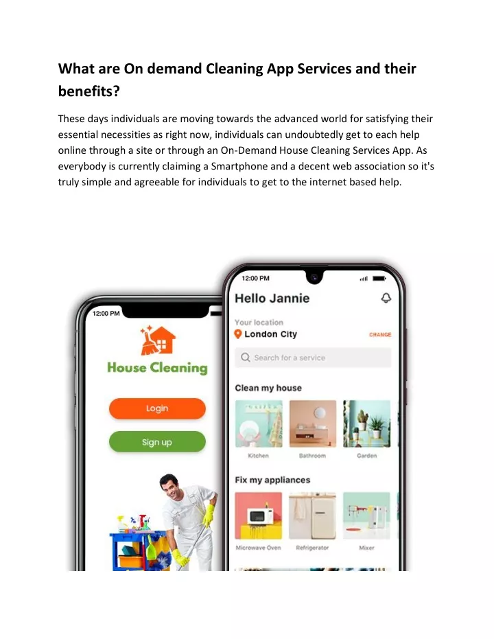 what are on demand cleaning app services