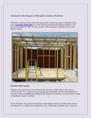 ultimate advantages of bespoke joinery bainton