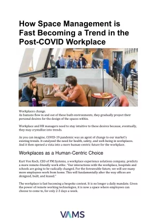 How Space Management is Fast Becoming a Trend in the Post-COVID Workplace