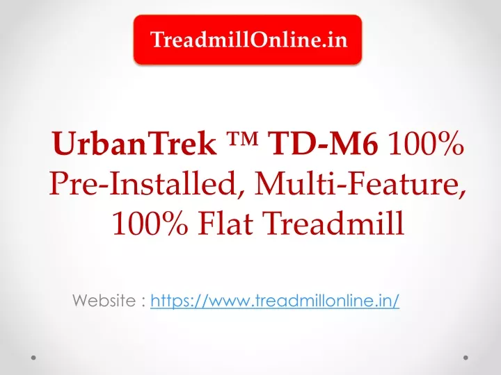 urbantrek td m6 100 pre installed multi feature 100 flat treadmill