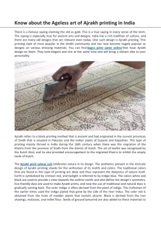 know about the ageless art of ajrakh printing