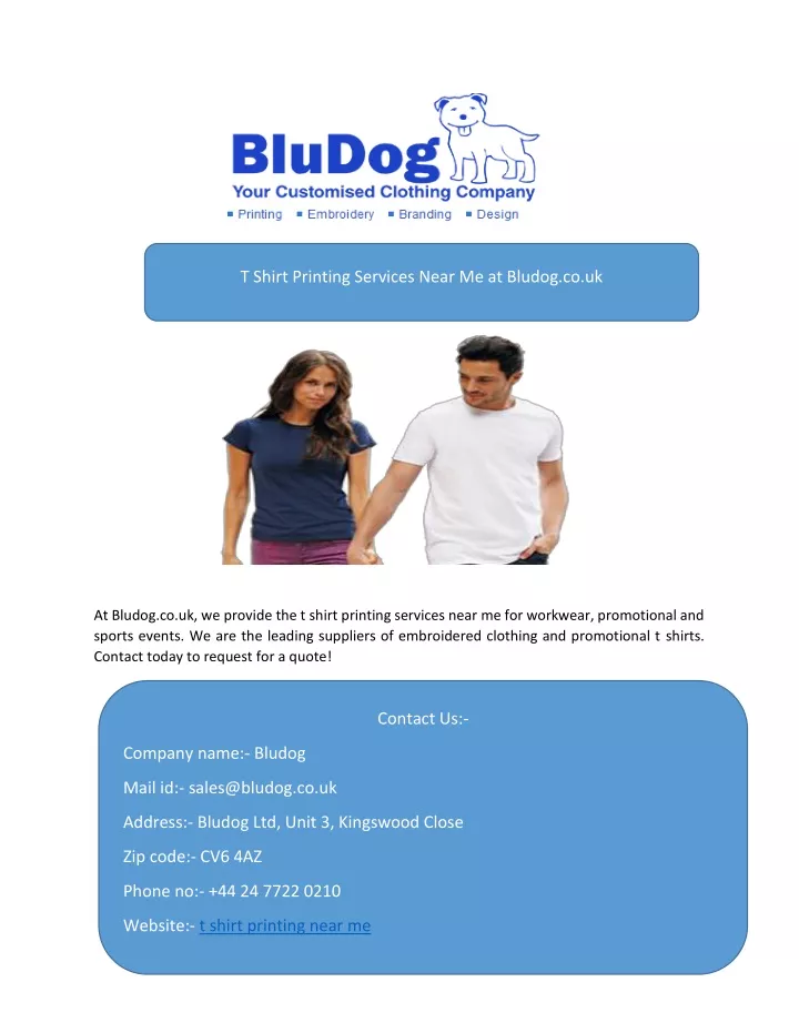 t shirt printing services near me at bludog co uk