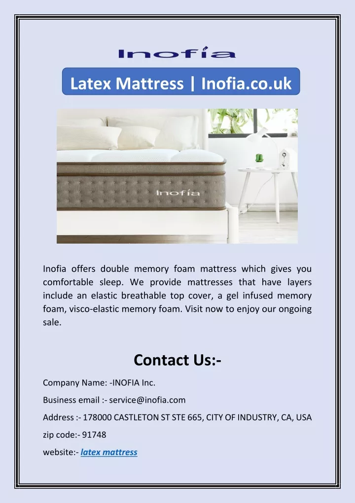 latex mattress inofia co uk