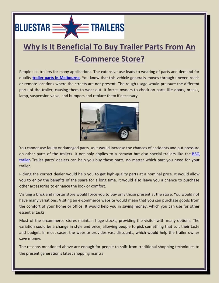 why is it beneficial to buy trailer parts from