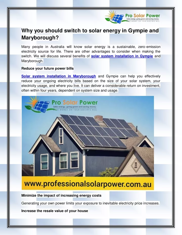 why you should switch to solar energy in gympie