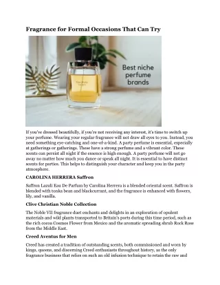 fragrance for formal occasions that can try