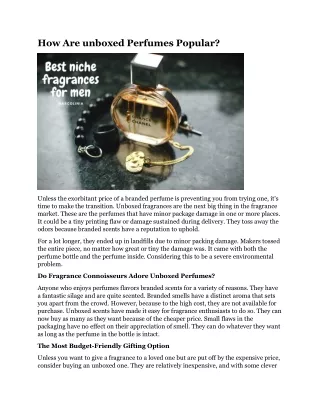 how are unboxed perfumes popular