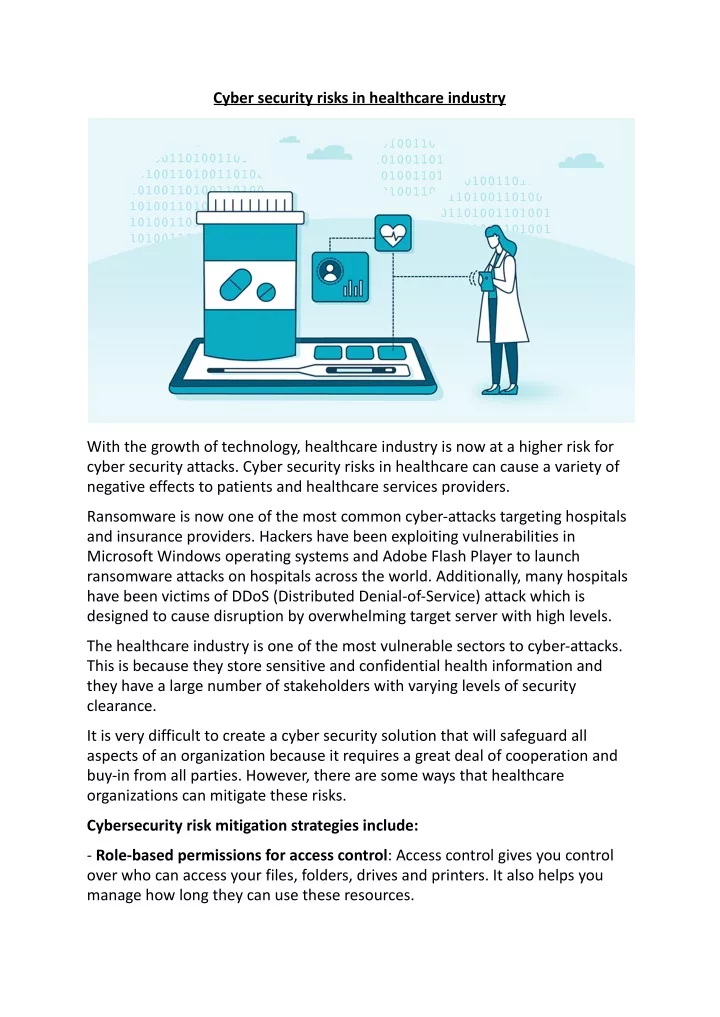 cyber security risks in healthcare industry