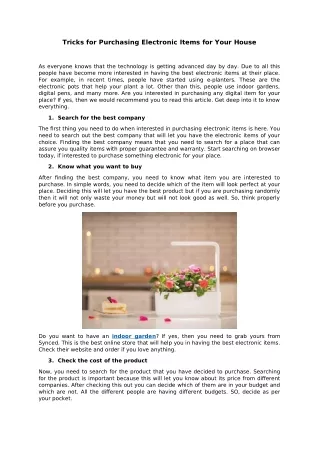 tricks for purchasing electronic items for your
