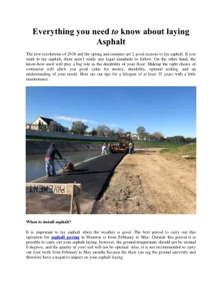 everything you need to know about laying asphalt