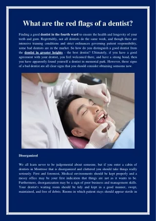 what are the red flags of a dentist