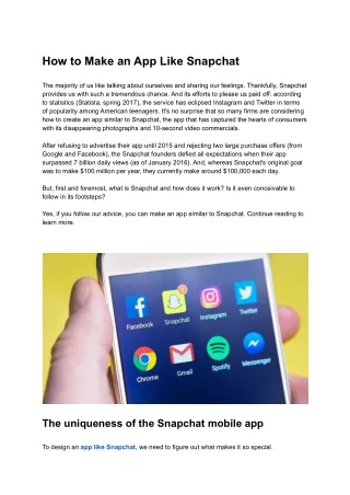 how to make an app like snapchat