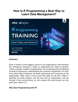 how is r programming a best way to learn data