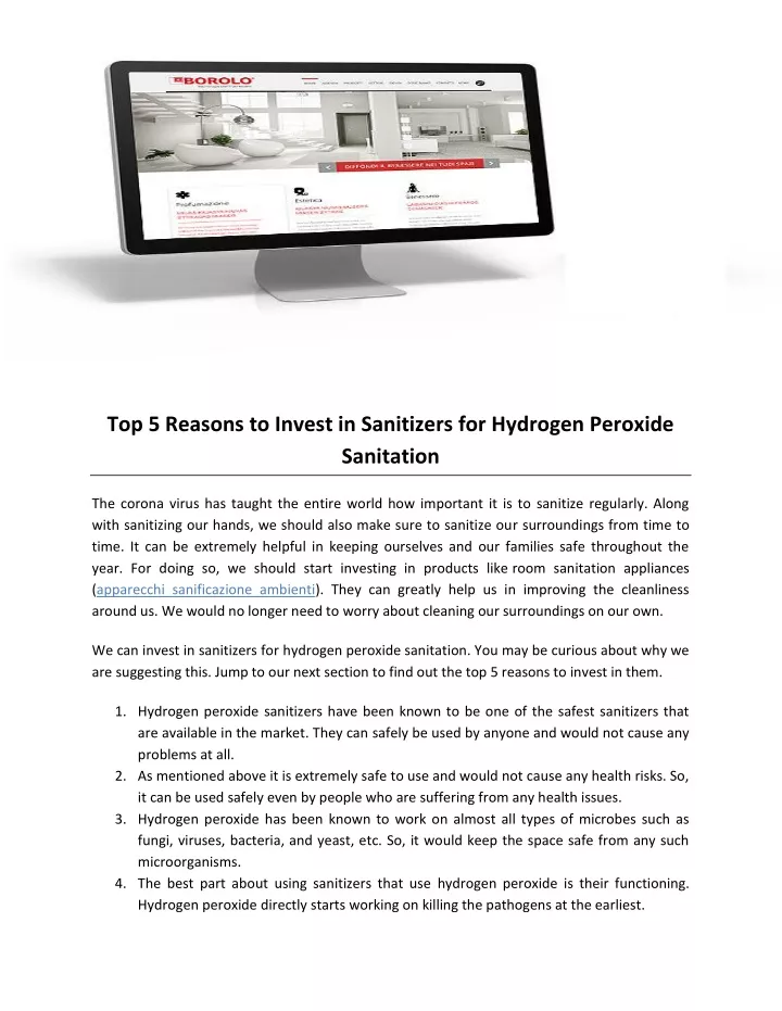 top 5 reasons to invest in sanitizers
