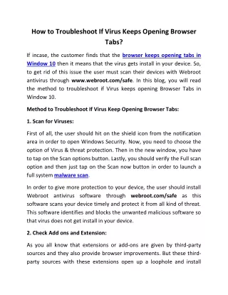 how to troubleshoot if virus keeps opening