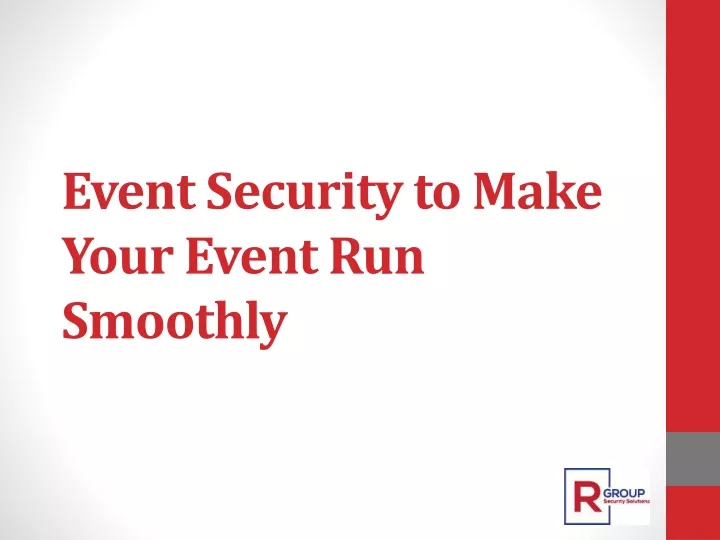 event security to make your event run smoothly