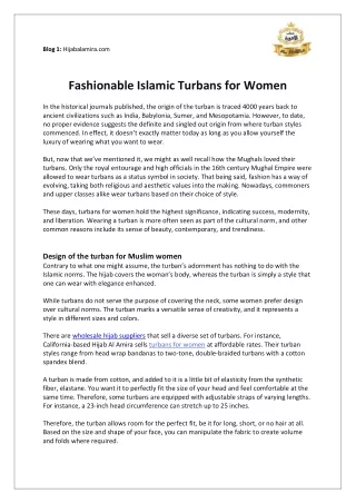 Hijab Al Amira - Fashionable Islamic Turbans for Women