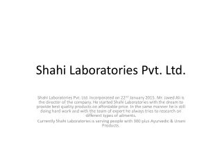 Shahi Laboratories Pvt. Ltd.
