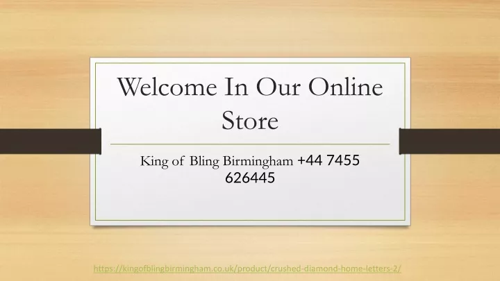 welcome in our online store