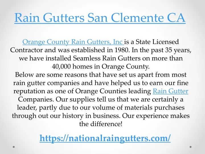 rain gutters san clemente ca