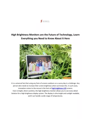 high brightness monitors are the future