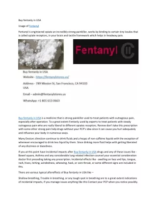 Buy fentanly in USA