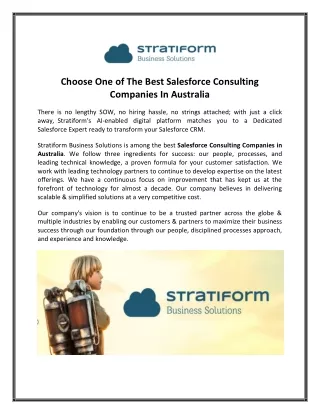 choose one of the best salesforce consulting