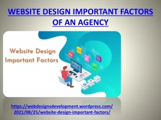 Website Design Important Factors of an Agency