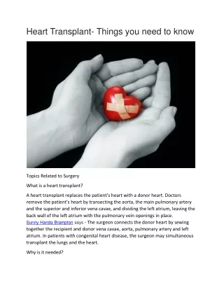 heart transplant things you need to know